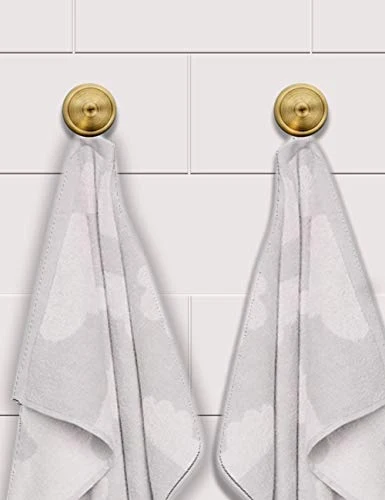 FUXXER® - 2 ganci da parete ottone, design classico, ferro bronzo, 39 x 27 mm, set da 2 pezzi