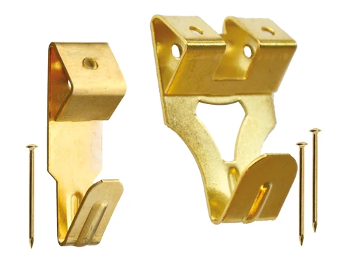 Ganci X ottonati per quadri. Prezzo per Confezione.