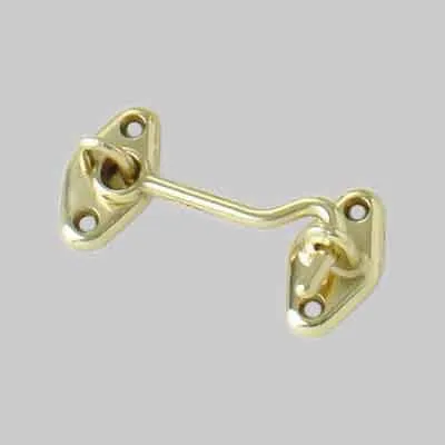 GANCIO FERMAPERSIANE mm 120 - Ottone lucido. Prezzo per Pezzo.