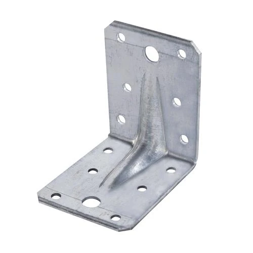 Giunzione Ad Angolo Con Nervatura Mm 100 X 100 X 90 - Sp.3 - Foro Ø 5 Cf. 25 Pz