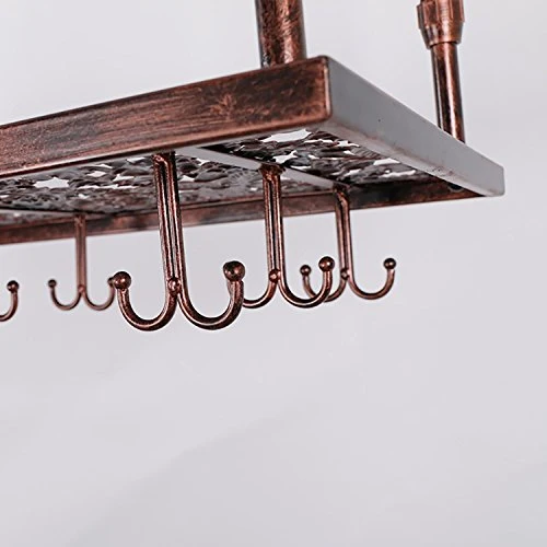 GJSN Cremagliera per Vino, Ferro Battuto Black/Bronze Hanging Hanging Hanger Retrattile Facile da Installare Forte Capacit...