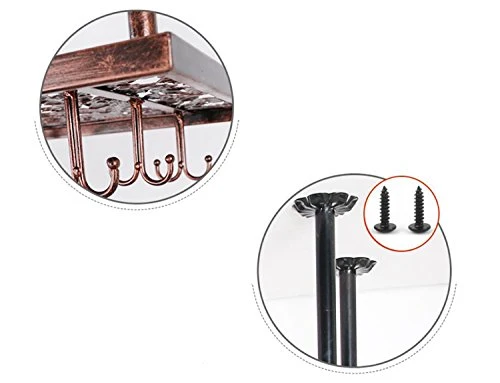GJSN Cremagliera per Vino, Ferro Battuto Black/Bronze Hanging Hanging Hanger Retrattile Facile da Installare Forte Capacit...