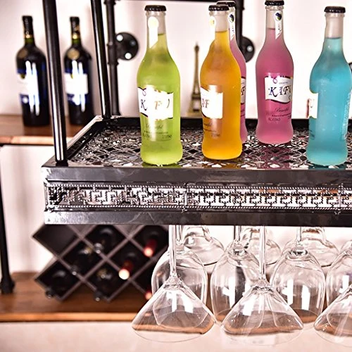 GJSN Cremagliera per Vino, Gancio Bronzo Ferro Battuto Gancio Sospensione Regolabile la Gravità Può Appendere Una Varietà...