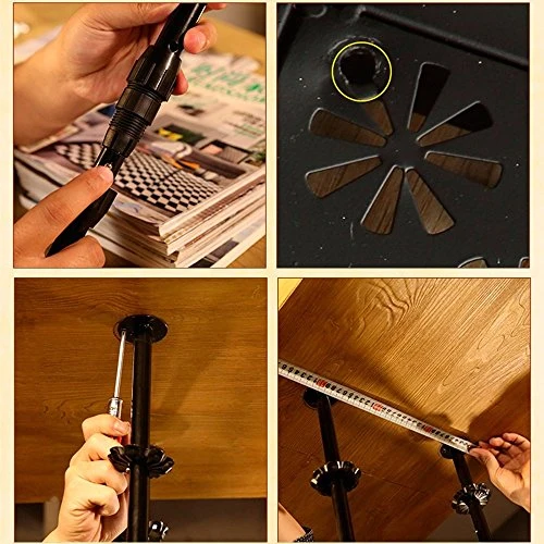 GJSN Portabicchiere per Vino, Porta Vetro Nero/ Vetro Vetro Bronzo e 2 Taglie,Nero,60 * 35 * 10 cm