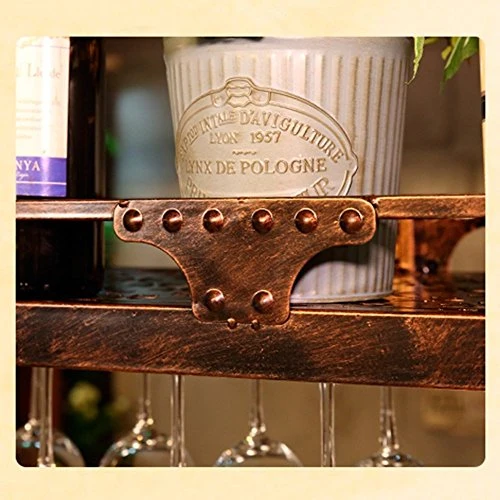 GJSN Portabicchiere per Vino, Porta Vetro Nero/ Vetro Vetro Bronzo e 2 Taglie,Nero,60 * 35 * 10 cm
