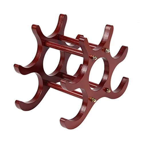 GJSN Portabocchiaia, Desktop Rosso Scuro Semplice e Resistente Posto Solido e Stabile 6 Bottiglie Di Vino Decorazione Crea...