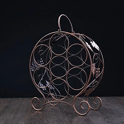 GJSN Scaffale per Vino, Caffè Scuro/Bronzo Cuscinetto Forte Forte e Durevole Può Mettere 6 Bottiglie Di Vino Cremagliera C...