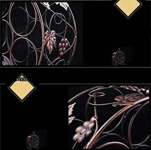 GJSN Scaffale per Vino, Caffè Scuro/Bronzo Cuscinetto Forte Forte e Durevole Può Mettere 6 Bottiglie Di Vino Cremagliera C...