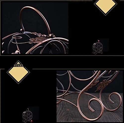 GJSN Scaffale per Vino, Caffè Scuro/Bronzo Cuscinetto Forte Forte e Durevole Può Mettere 6 Bottiglie Di Vino Cremagliera C...