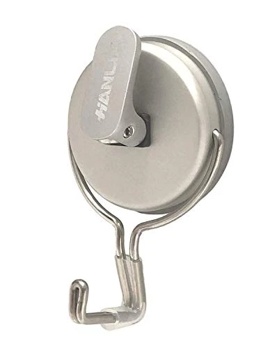 Gancio ventosa per bagno e cucina, alluminio argentato e acciaio inox. Hanlix