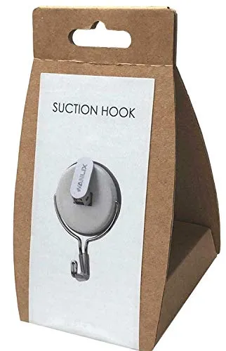Gancio ventosa per bagno e cucina, alluminio argentato e acciaio inox. Hanlix