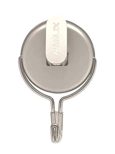 Gancio ventosa per bagno e cucina, alluminio argentato e acciaio inox. Hanlix