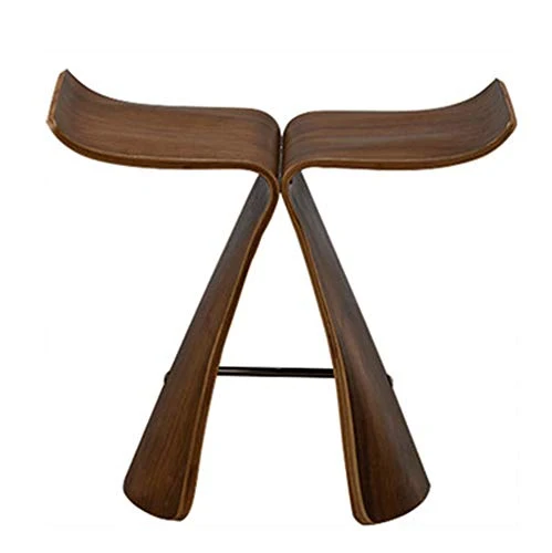 HHXD Sgabello legno Qualità Noce/Piccoli Panca Farfalla Forma/Sgabello per il bagno per il Bagno Doccia Sauna/Come mostrat...