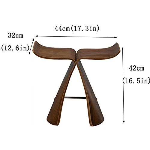 HHXD Sgabello legno Qualità Noce/Piccoli Panca Farfalla Forma/Sgabello per il bagno per il Bagno Doccia Sauna/Come mostrat...