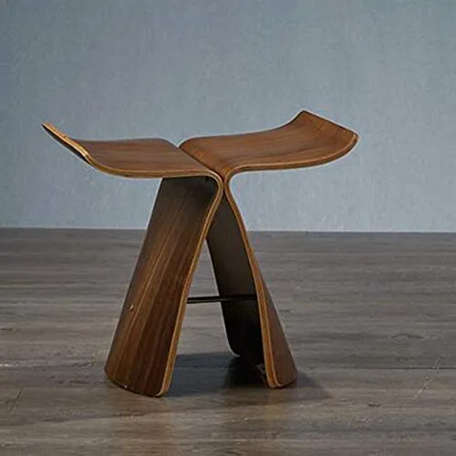 HHXD Sgabello legno Qualità Noce/Piccoli Panca Farfalla Forma/Sgabello per il bagno per il Bagno Doccia Sauna/Come mostrat...