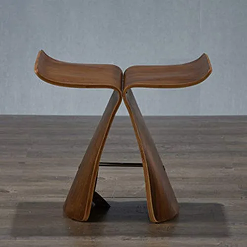 HHXD Sgabello legno Qualità Noce/Piccoli Panca Farfalla Forma/Sgabello per il bagno per il Bagno Doccia Sauna/Come mostrat...