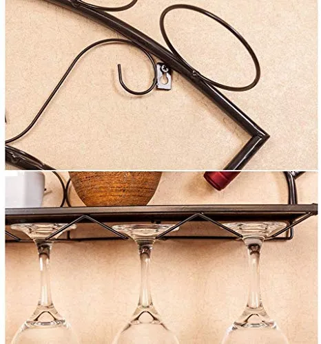 Semplicità Creativa Portabottiglie da Parete, Portabottiglie per Calici per Bottiglie Di Settore - Contiene 7 Bottiglie Di...