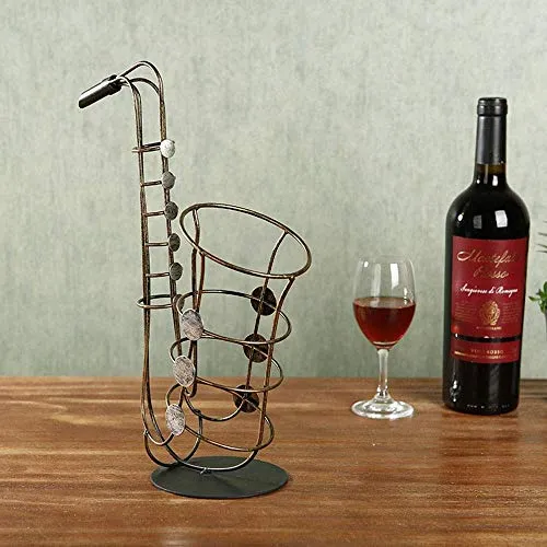 Semplicità Elegante Retro Ornamenti Fatti Mano Ferro Battuto, Portabottiglie Ferro Battuto Portabottiglie da Vino Soggiorn...
