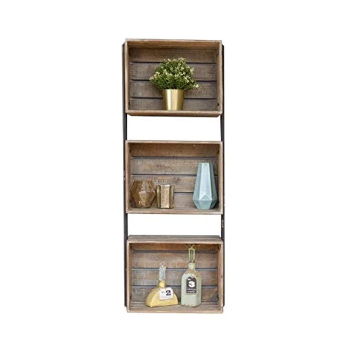 Semplicità Elegante Scaffale Muro Scaffalature Sospese Scaffali Rettangolari Legno Stile Americano Armadietto per Riordina...