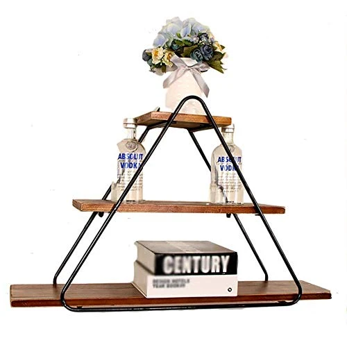 Semplicità Elegante Scaffale Muro Scaffalature Sospese Scaffali Triangolo Retrò Semplice Libreria Scaffale Show Iron Art L...