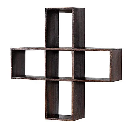 Semplicità Elegante Scaffale Muro Scaffalature Sospese Scaffali Reticolari Legno Massello Impermeabile Resistente e Robust...