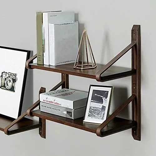 Semplicità Elegante Scaffale Muro Scaffalature Sospese Scaffali Semplici Legno Massello Scaffale per Libri Scene Multiple...