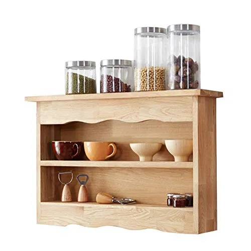 Semplicità Elegante Scaffale Scaffale Sospeso Parete Scaffali Armadi Rovere Cucina Elegante ad Angolo Ripostiglio per il B...