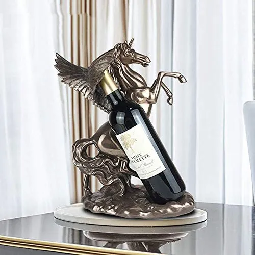 Semplicità Elegante Stile Europeo Pegasus Portabottiglie Decorazione Del Desktop Armadietto Del Vino Studio Soggiorno Bar...