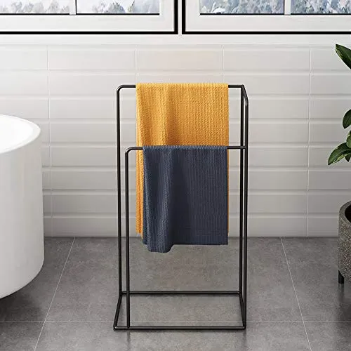 Hjypmjj Porta asciugamani,Portasciugamani da Terra,Porta Asciugamani da Bagno,Scala Portasciugamani/d'oro / 91x42x20cm