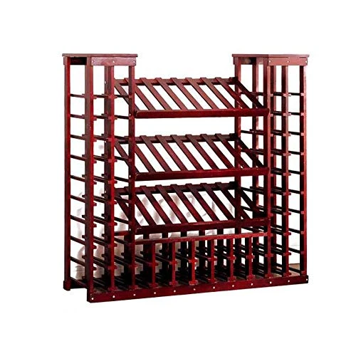 HLL Portabicchieri per Vino, Supporto per Vino Rosso Legno Massello Armadio per Vino da Terra - Può Contenere Fino 70 Bott...