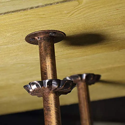 HLL Portabici da Vino, Cingerini Bicchieri da Vino per Vino Portabicchieri Retrò Retro Regolabile Soffitto Soffitto Cremag...