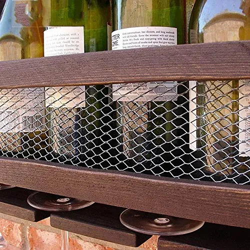 HLL Portabici da Vino, Impianti Di Legno Legno Massello Appendiabiti ad Alta Portata Vetro Ricreatore Di Vino Retrò Indust...