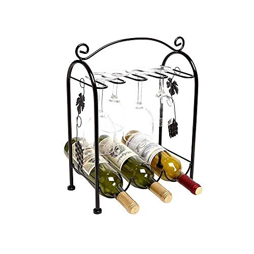 HLL Scaffale per Vino, Bottiglia Di Vino Rack Rack Rack Iron Art Shelf Vino Decorazione Della Casa 12"W X 16.5" H X 6"D