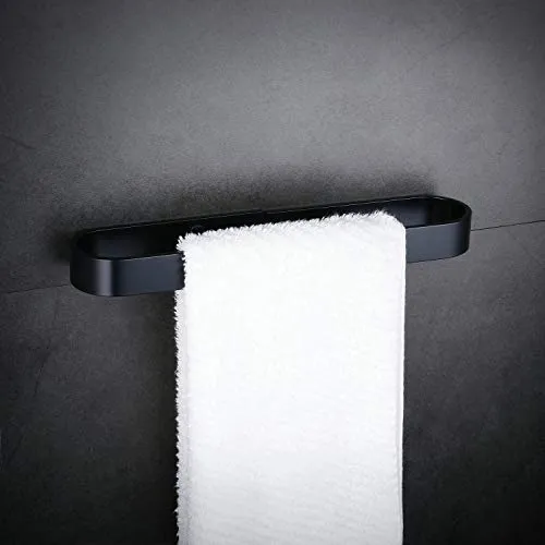 Autoadesiva Portasciugamani Porta Salviette Senza Chiodi, Nero Opaco, per il Bagno e la Cucina, 32.5cm / 12.8" Kelelife