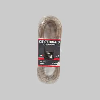 KIT CAVETTO STENDIBIANCHERIA MATASSA Ø mm 4 - mt 20, Con 2 fermacavi. Prezzo per Pezzo.