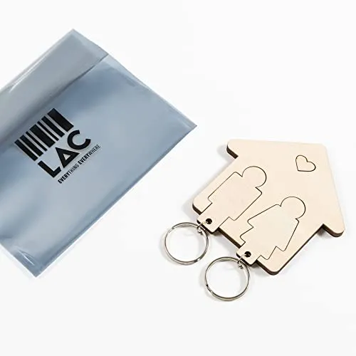 LAC Portachiavi Coppia Lui e Lei Legno | Portachiavi Casa Nuova Regalo Coppia Amore | Portachiavi Prima Casa Idee Regalo A...