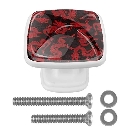 Set di 4 maniglie rotonde per armadio da cucina, credenza, cassettiera, cassettiera, con viti, per cucina, comò, armadiett...