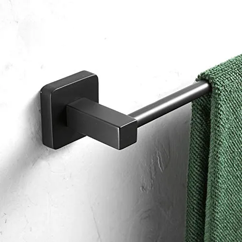 Porta asciugamano da bagno/cucina accessori portasciugamani Hanger 50 cm acciaio INOX nero pittura Leekayer