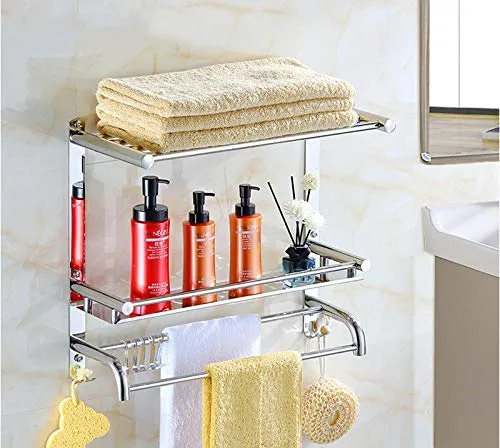 Portasciugamani,Porta asciugamani da bagno acciaio inossidabile, porta asciugamani più strati, porta asciugamani parete co...