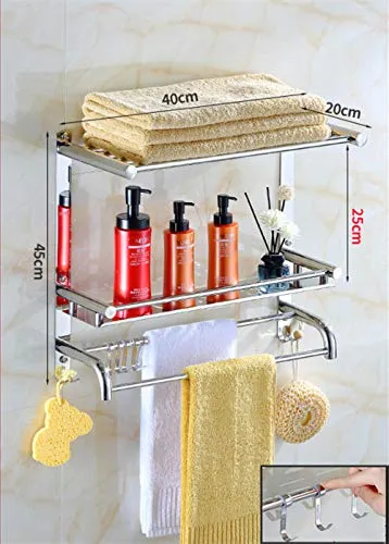Portasciugamani,Porta asciugamani da bagno acciaio inossidabile, porta asciugamani più strati, porta asciugamani parete co...