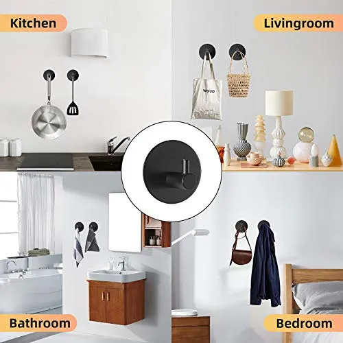 LIBILIS 4 PZ autoadesivi asciugamano ganci,Gancio Adesivo Impermeabile Acciaio Inox, Max 8 kg acciaio inox bagno e cucina...
