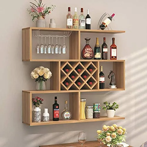 LSNLNN Moderno Minimalista Parete Appeso Appeso Armadio per Vino Cremagliera per Vino Cantina Vino Cellar Ristorante Paret...