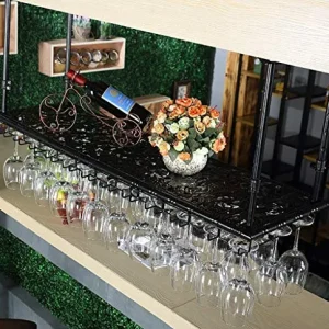 LSNLNN Portabici da Vino, Portabicchieri Di Vino Appeso Portabicchieri per Vino Barretta Sottosopra Bar Vino Glass Rack Ra...