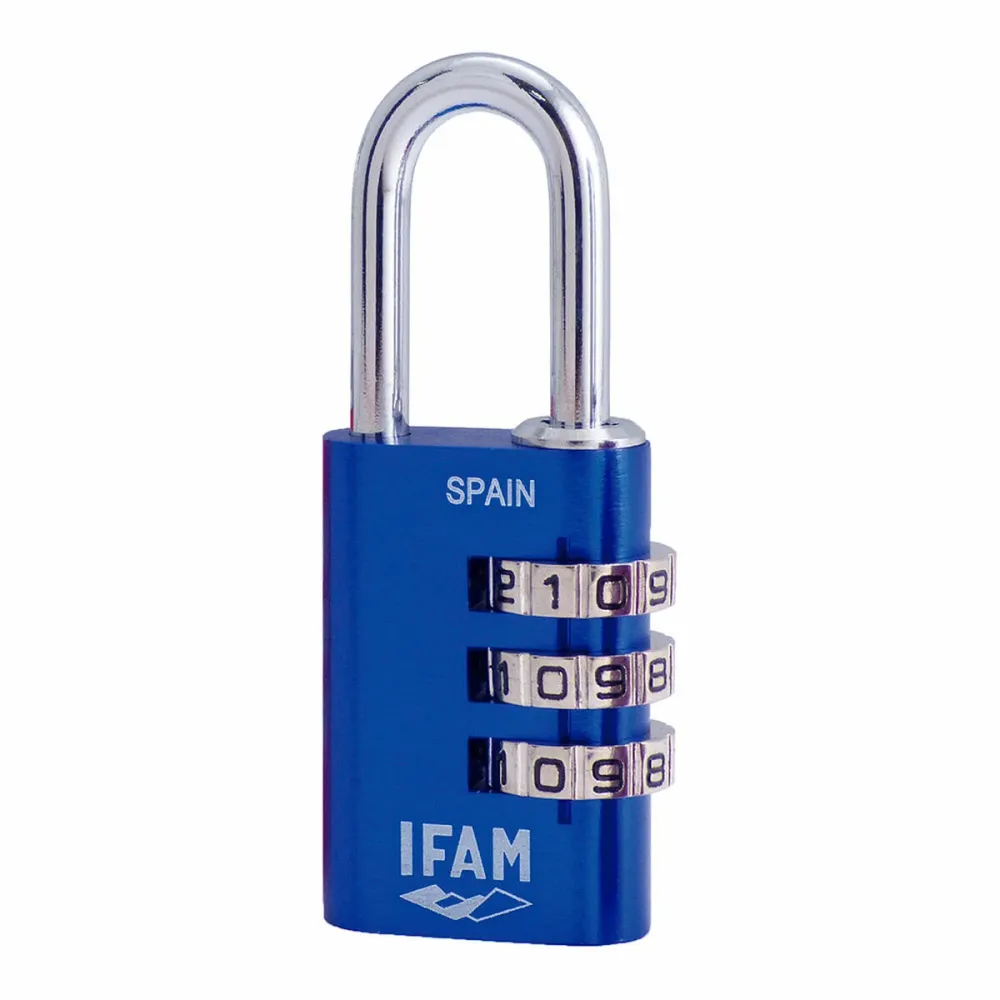 Lucchetto combinazione IFAM Combi30 Azzurro Alluminio Acciaio cromato (3 cm)