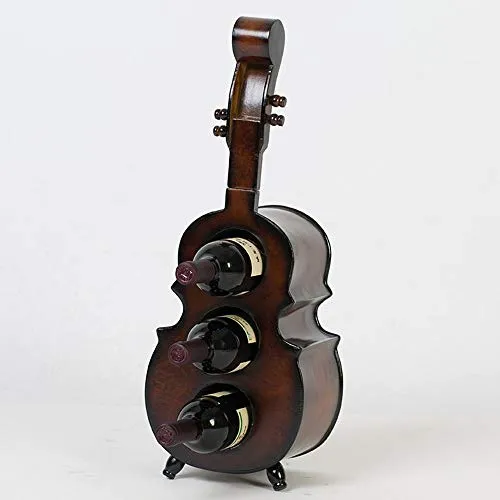 LXD Portabici per Vino, Legno Creativo Ornamenti Personalizzati Impermeabile Retrò Violino Legno Hotel Oggetti Di Punta Ar...