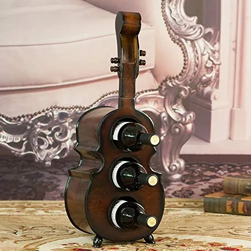 LXD Portabici per Vino, Legno Creativo Ornamenti Personalizzati Impermeabile Retrò Violino Legno Hotel Oggetti Di Punta Ar...