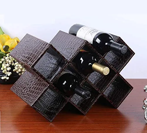 LXD Portabici da Vino, Portabici per Vino Cremagliera Pelle Creativa Decorazione Della Casa Decorazione Del Vino Cremaglie...