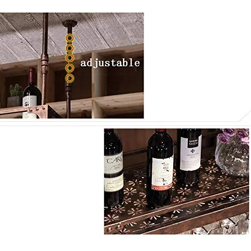 LYLSXY Portabici Di Vino, Bicchiere Di Vino Sospensione Sospensione Holder Goblet Holder Bar Contatore Sottosopra,Bronzo-8...