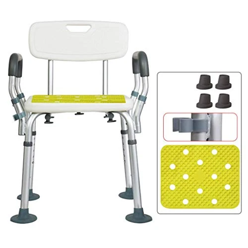 LYLSXY Sgabelli da Bagno, Sedia da Doccia, Sgabello da Bagno Regolabile con Assist Bar Gratuito Bar, Bench Antiscivolo Ant...