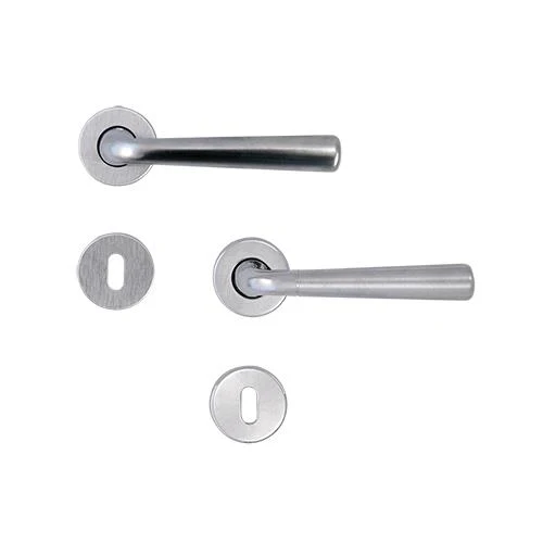 Maniglia 'Floss' Cromo Satinato Cf. 2 Coppie – Placca Ottone Finitura Lucida 1Cp